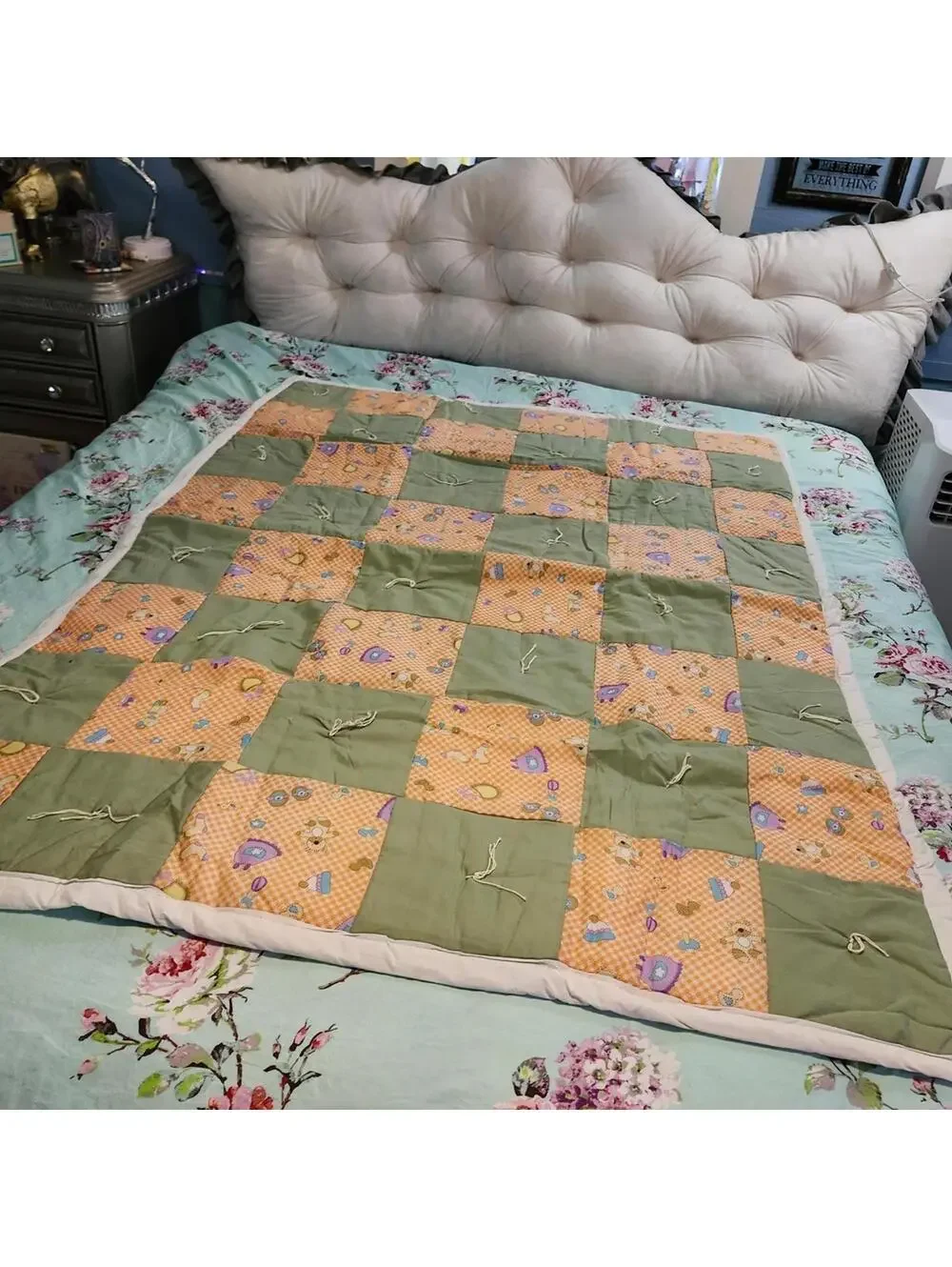 Handmade Patchwork Quilt Baby Toddler Blanket Play Mat Nursery Decor